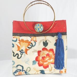 LOREDANA Artisan Antique Kimono Handstiched Tote